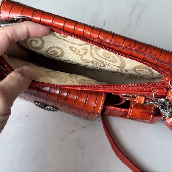 Brighton Burnt Orange Crossbody Organizer Leather Bag near perfect condition - Picture 12 of 12